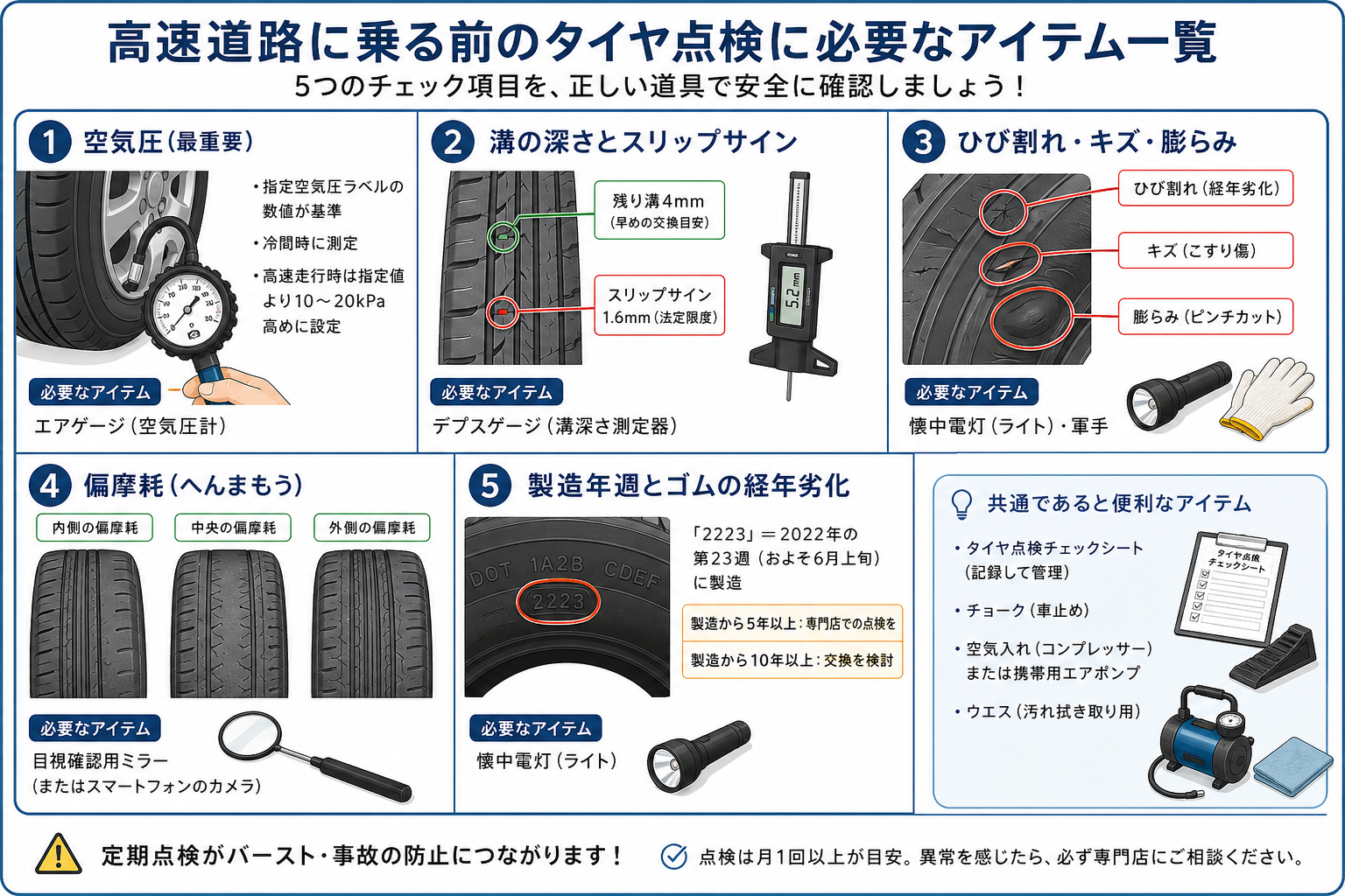 点検のアイテム一覧
